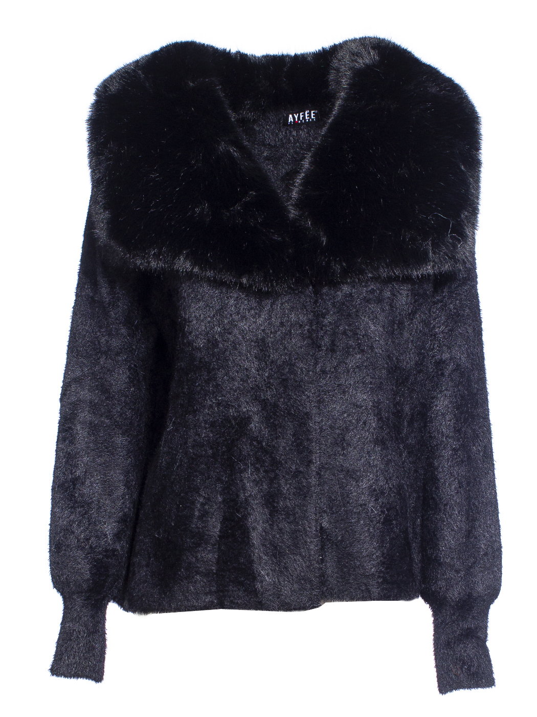 GIACCA CORTA COLLO,3 TG,100%NY,MADE IN PRC             - BLACK